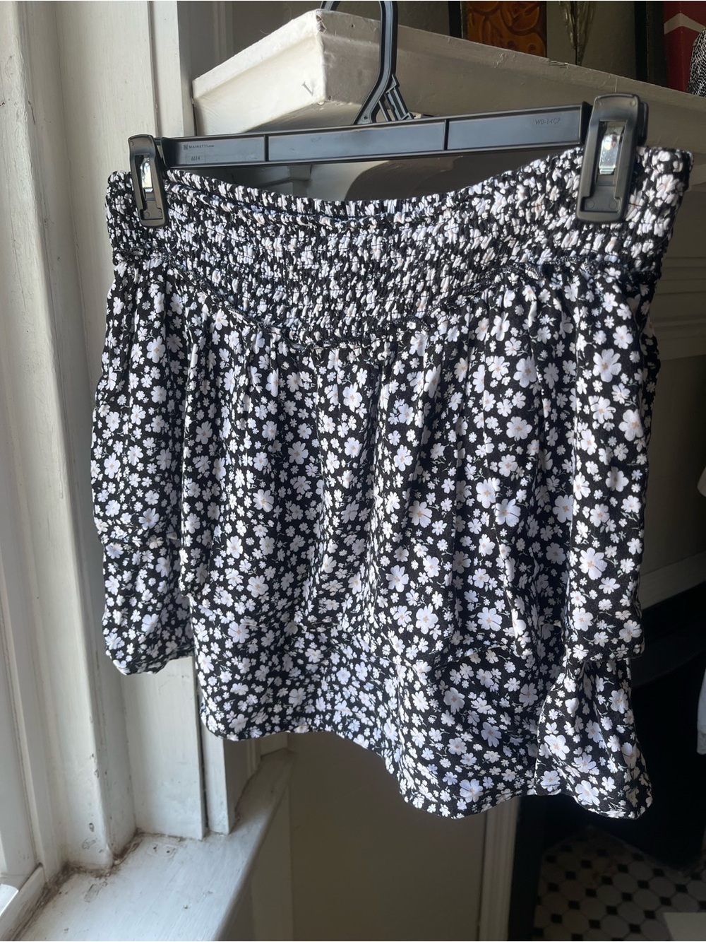 No Boundaries Black Floral Tiered Skater Skirt